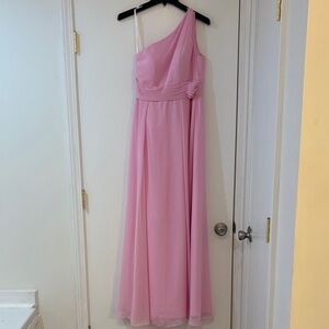 Azazie Pink One Shoulder Dress